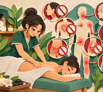 Massage Contraindications Paper Art Infographic 360x320