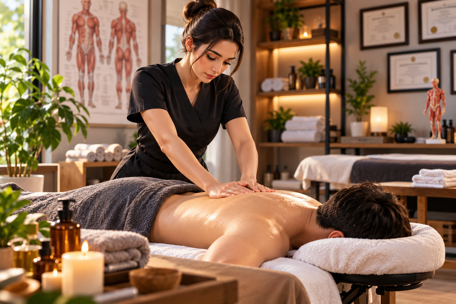 Warm Spa Massage Therapy Session